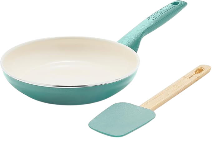 Frying Pan Skillet and Silicone Spatula Set by GreenPan