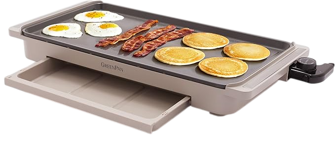 Electric Griddle with Warming Drawer by GreenPan
